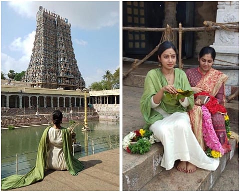 மீனாட்சி அம்மன் கோயிலுக்குள் புகைப்படங்கள்: சர்ச்சையில் நிவேதா பெத்துராஜ்