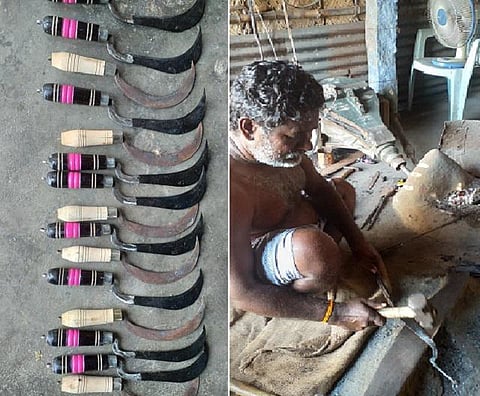 விவசாயத்தில் கூலியாள் பற்றாக்குறையுடன் இயந்திரப் பயன்பாடும் அதிகரிப்பு: முடிவை நெருங்கும் கதிர் அரிவாள் தயாரிப்பு தொழில்