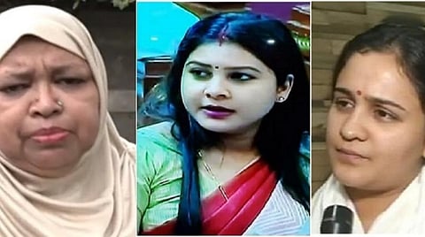 ஆஸம் கானுக்கு எதிராக கருத்துத் தெரிவித்துள்ள அகில இந்திய முஸ்லிம் பெண்களுக்கான பணியாளர் சட்ட வாரியத்தின் தலைவர் ஷாயிஸ்தா ஆம்பெர்,  சமாஜ்வாடி எம்எல்ஏ சுஷ்மா பட்டேல், சமாஜ்வாடி கட்சியின் மூத்தத் தலைவரான முலாயம் சிங் யாதவ்வின் இளைய மகளும் எம்எல்ஏவுமான அபர்னா யாதவ்.