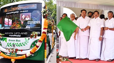 மின்சார பேருந்தினை தொடங்கி வைத்தார் முதல்வர் பழனிசாமி