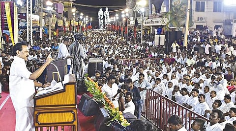கதாசிரியராக இருந்ததை பெருமையாக கருதியவர் கருணாநிதி﻿: ﻿தாரமங்கலத்தில் திமுக தலைவர் ஸ்டாலின் பேச்சு﻿