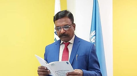 மாநாட்டில் பேசும் திருமாவளவன்