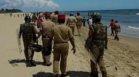 நேற்று பாதுகாப்பில் ஈடுபட்டிருந்த போலீஸார்