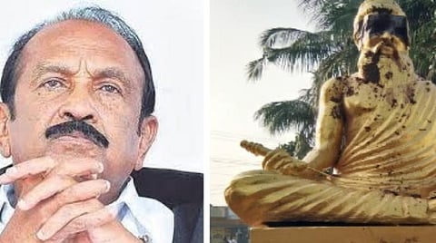 வைகோ - பிள்ளையார்பட்டியில் அவமதிக்கப்பட்ட திருவள்ளுவர் சிலை