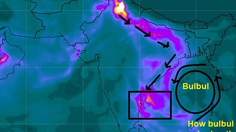 காற்று மாசு நகர்ந்துவரும் திசை : படம் உதவி ஃபேஸ்புக்