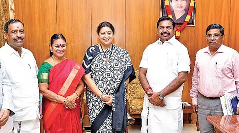 முதல்வருடன் மத்திய அமைச்சர் சந்திப்பு