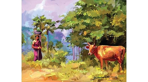 உனக்குள் ஓர் ஓவியன் 7- பசுமையான பாதையில் பசு!