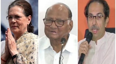 சோனியா காந்தி, சரத் பவார், உத்தவ் தாக்கரே : கோப்புப்படம்