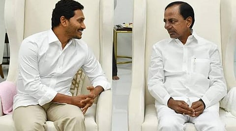ஆந்திர முதல்வர் ஒய்எஸ்ஆர் ஜெகன்மோகன் ரெட்டி, தெலங்கானா முதல்வர் கே.சந்திரசேகர் ராவ் : கோப்புப்படம்