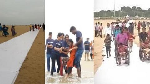 கடற்கரை மணலில் மாற்றுத்திறனாளிகளுக்கான நிரந்தர பாதை அமைக்கக் கோரி வழக்கு: அரசுக்கு உயர் நீதிமன்றம் நோட்டீஸ்