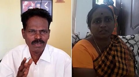 இடது- கவுன்சிலரின் கணவர் மகேந்திரன், வலது- மனைவி மீனாள் தேவி