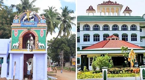 வலது: பாலமேடு வாடிவாசல், இடது: மதுரை உயர் நீதிமன்ற கிளை