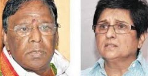 முதல்வர் நாராயணசாமி - கிரண்பேடி: கோப்புப்படம்