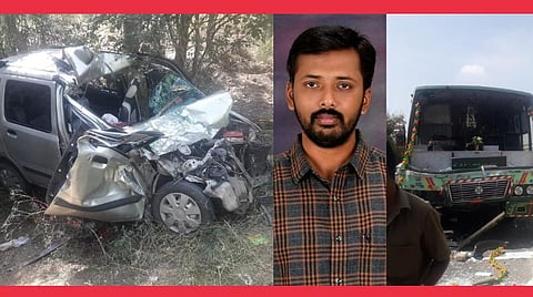 அவினாசி அருகே கார் விபத்து; பிரபல ஆங்கில நாளிதழ் செய்தியாளர் தாயாருடன் பலி 