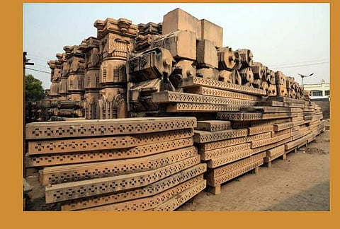 ராமர் கோயில் கட்டுவதற்காக குவிக்கப்பட்டுள்ள கற்கள் | கோப்புப் படம்.