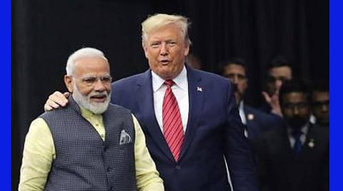 அமெரிக்க அதிபர் ட்ரம்ப்புடன் பிரதமர் மோடி : கோப்புப் படம்.