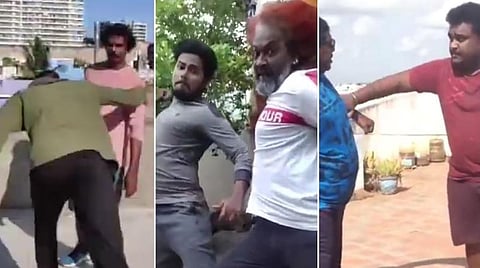 இணையத்தில் வைரலான சண்டைக் கலைஞர்கள் வீட்டிலிருந்தவாறு உருவாக்கியுள்ள சண்டைக்காட்சி