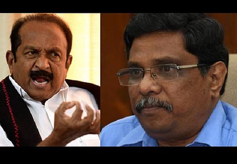 வைகோ - தலைமைச் செயலாளர் சண்முகம்: கோப்புப்படம்