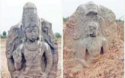 தஞ்சாவூர் அருகே 9, 10-ம் நூற்றாண்டு விஷ்ணு, சமணர் சிற்பங்கள் கண்டெடுப்பு