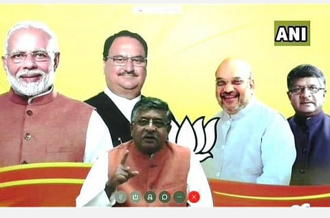 மத்திய அமைச்சர் ரவிசங்கர் பிரசாத் பேசிய காட்சி : படம் | ஏஎன்ஐ.