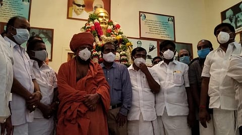 குன்றக்குடி அடிகளாரின் 96-வது பிறந்த நாள்!-சிலைக்கு அமைச்சர் பாஸ்கரன் மாலை அணிவித்து மரியாதை