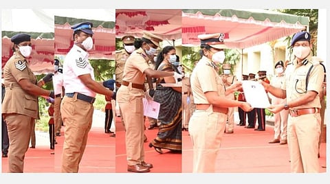 கரோனா சிகிச்சையில் குணமடைந்த இணை ஆணையர் உள்ளிட்ட போலீஸார்: காவல் ஆணையர் வரவேற்றுச் சான்றிதழ்