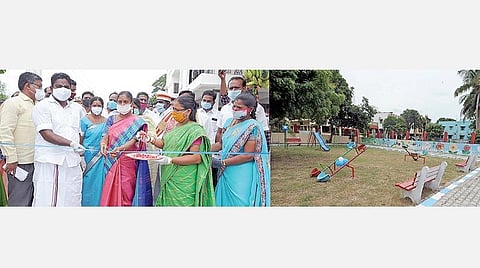 திருவள்ளூர் மாவட்டம், அயப்பாக்கம் ஊராட்சியில், ஊரக வளர்ச்சி மற்றும் ஊராட்சித் துறை சார்பில் ரூ.30 லட்சம் செலவில் அமைக்கப்பட்டுள்ள அம்மா பூங்கா மற்றும் உடற்பயிற்சி கூடத்தை ஊரகத் தொழில் துறை அமைச்சர் பெஞ்சமின் நேற்று திறந்து வைத்தார். இந்நிகழ்வில்,  மாவட்ட ஆட்சியர் மகேஸ்வரி, மாவட்ட ஊரக வளர்ச்சி முகமை திட்ட இயக்குநர் லோகநாயகி உள்ளிட்டோர் பங்கேற்றனர்.