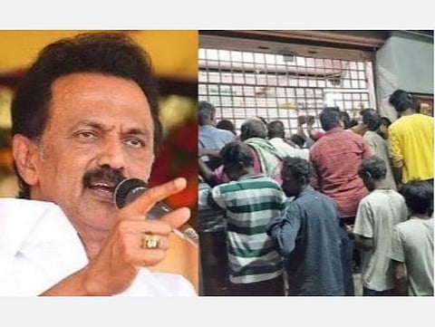சென்னையில் டாஸ்மாக்  மதுக்கடைகள் திறப்பு: ஸ்டாலின் எதிர்ப்பு 