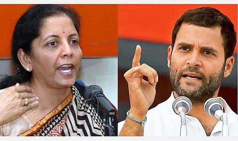 மத்திய நிதியமைச்சர் நிர்மலா சீதாராமன், ராகுல் காந்தி : கோப்புப்படம்