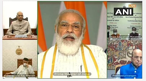 புதிய தேசியக் கல்விக்கொள்கை தொடர்பான ஆளுநர்கள் மாநாட்டில் பேசிய பிரதமர் மோடி :படம் ஏஎன்ஐ