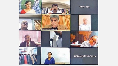 ஜப்பானில் தொடங்கிய கண்காட்சி தொடர்பாக, ஆன்லைனில் கலந்துரையாடிய திருப்பூர் தொழில் துறையினர்.