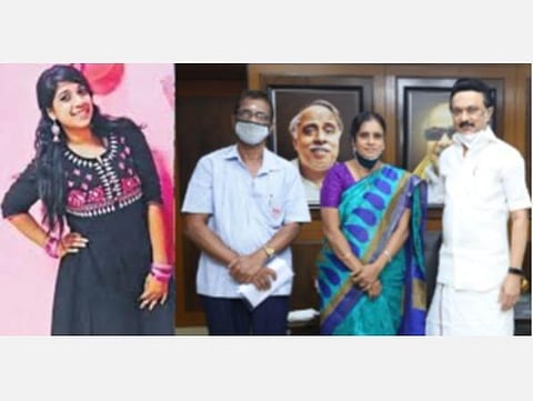 வேளச்சேரி சுபஸ்ரீயின் பெற்றோர் ஸ்டாலினுடன் சந்திப்பு: மகள் வழக்கின் சட்டப்போராட்டத்துக்கு உதவியதற்கு நன்றி தெரிவித்தனர் 