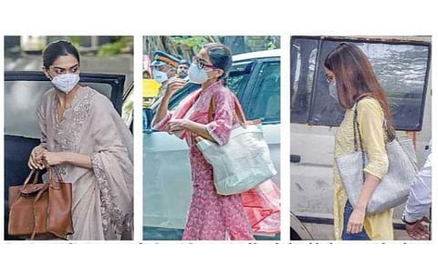 நடிகர் சுஷாந்த் சிங் மர்ம மரண வழக்கில், போதைப் பொருள் தடுப்புப் பிரிவு அதிகாரிகள் தீவிர விசாரணை நடத்தி வருகின்றனர். விசாரணையில் ஆஜராக, மும்பையில் உள்ள போதைப் பொருள் தடுப்புப் பிரிவு அலுவலகத்துக்கு தீபிகா படுகோன், சாரா அலி கான், ஷிரதா கபூர் ஆகியோர் நேற்று வந்தனர்.படங்கள்: பிடிஐ / ஏஎப்பி
