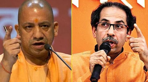 உ.பி. முதல்வர் யோகி ஆதித்யநாத், மகாராஷ்டிர முதல்வர் உத்தவ் தாக்கரே : கோப்புப்படம்