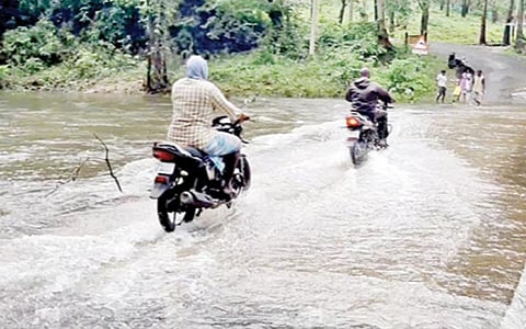 கன்னியாகுமரி மாவட்டத்தில் பெய்து வரும் கனமழையால் மலையோர கிராமங்களில் வெள்ளப்பெருக்கு ஏற்பட்டு போக்குவரத்து துண்டிக்கப் பட்டுள்ளது.