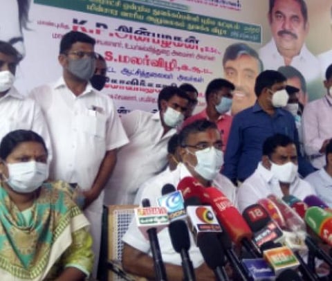செய்தியாளர்கள் சந்திப்பில் அமைச்சர் கே.பி.அன்பழகன்.