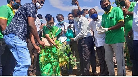 தென்காசியில் 2-வது மியாவாகி அடர்வனம் உருவாக்கும் பணி: ஆட்சியர் தொடங்கி வைத்தார்