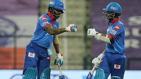 டெல்லிஅணியின் வெற்றிக்கு காரணமான ஷிகர் தவண், ரஹானே : படம் உதவி ட்வி்ட்டர்