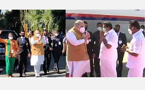 சென்னை வந்தார் உள்துறை அமைச்சர் அமித் ஷா: முதல்வர், துணை முதல்வர் வரவேற்பு