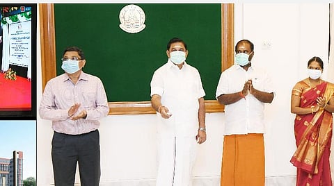 காணொலிக் காட்சி மூலம் அடிக்கல் நாட்டிய முதல்வர் பழனிசாமி.
