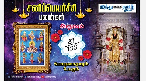 சனிப்பெயர்ச்சி பலன்கள் ; அனுஷம் நட்சத்திர அன்பர்களே! காரியத்தில் வெற்றி; புதிய வேலை; போட்டியை சமாளிப்பீர்கள்; பண வரவு உண்டு! 