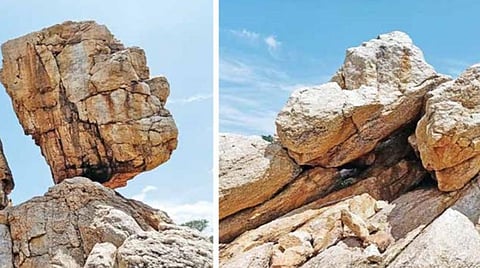 சிவகங்கை அருகே பிரமிக்க வைக்கும் அதிசயப் பாறைகள்: பலநூறு ஆண்டுகளாக கம்பீரமாக நிற்கிறது