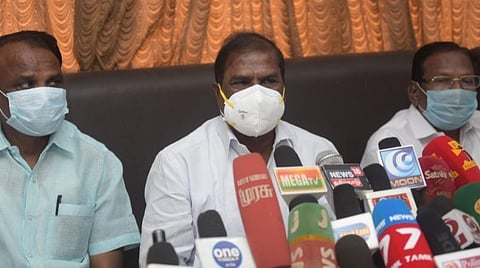வேலூரில் செய்தியாளர்கள் சந்திப்பில் பேசிய பாமக தலைவர் ஜி.கே.மணி.