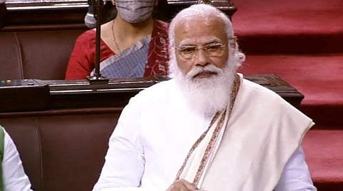 பிரதமர் மோடி மாநிலங்களவையில் பேசிய காட்சி : படம் ஏஎன்ஐ