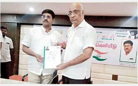 ‘மை இந்தியா கட்சி’ ஆட்சிக்கு வந்தால் பிளஸ் 2 வரை இலவச கல்வி: தேர்தல் அறிக்கை வெளியிட்டு தலைவர் ஸ்ரீஅனில்குமார் தகவல்