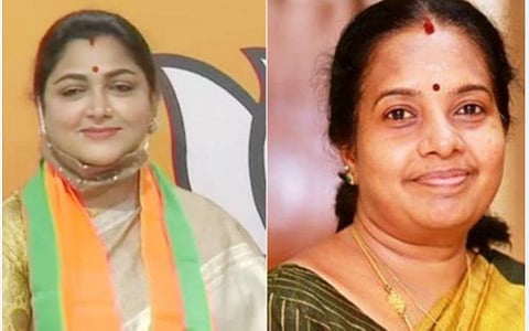 டெல்லி அரசியலுக்குச் செல்வீர்களா?- குஷ்பு பதிலளிக்கும் முன் குறுக்கிட்ட வானதி சீனிவாசன்