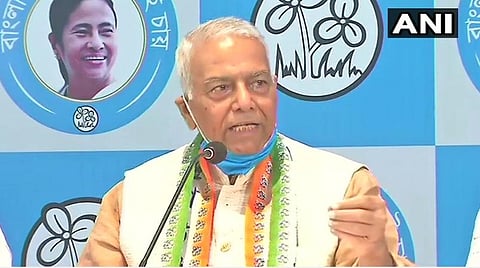 திரிணமூல் காங்கிரஸ் கட்சியில் இணைந்த யஷ்வந்த் சின்ஹா பேசிய காட்சி : படம் ஏஎன்ஐ