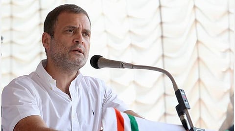 வயநாட்டில் நடந்த தேர்தல் பிரச்சாரத்தில் காங்கிரஸ் எம்.பி. ராகுல் காந்தி பேசிய காட்சி: படம் உதவி | ட்விட்டர்.