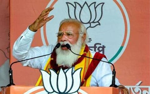 பிரச்சாரக் கூட்டத்தில் மயங்கி விழுந்த மூதாட்டி: பேச்சை நிறுத்தி  மருத்துவக் குழுவிற்கு உதவ உத்தரவிட்ட பிரதமர் மோடி