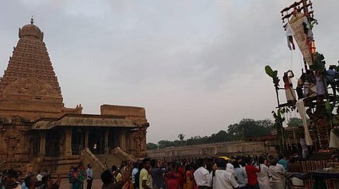 தஞ்சாவூர் பெரிய கோயிலில் சித்திரைத் திருவிழா தொடக்கம்; தேரோட்டம் ரத்து